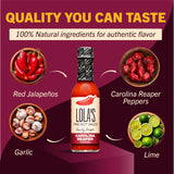 Lola’s Carolina Reaper Hot Sauce | Made with Red Jalapenos & Carolina Reaper Peppers | 0 Calories, 0g Fat, Low Sodium | All-Natural, Keto, Gluten-Free