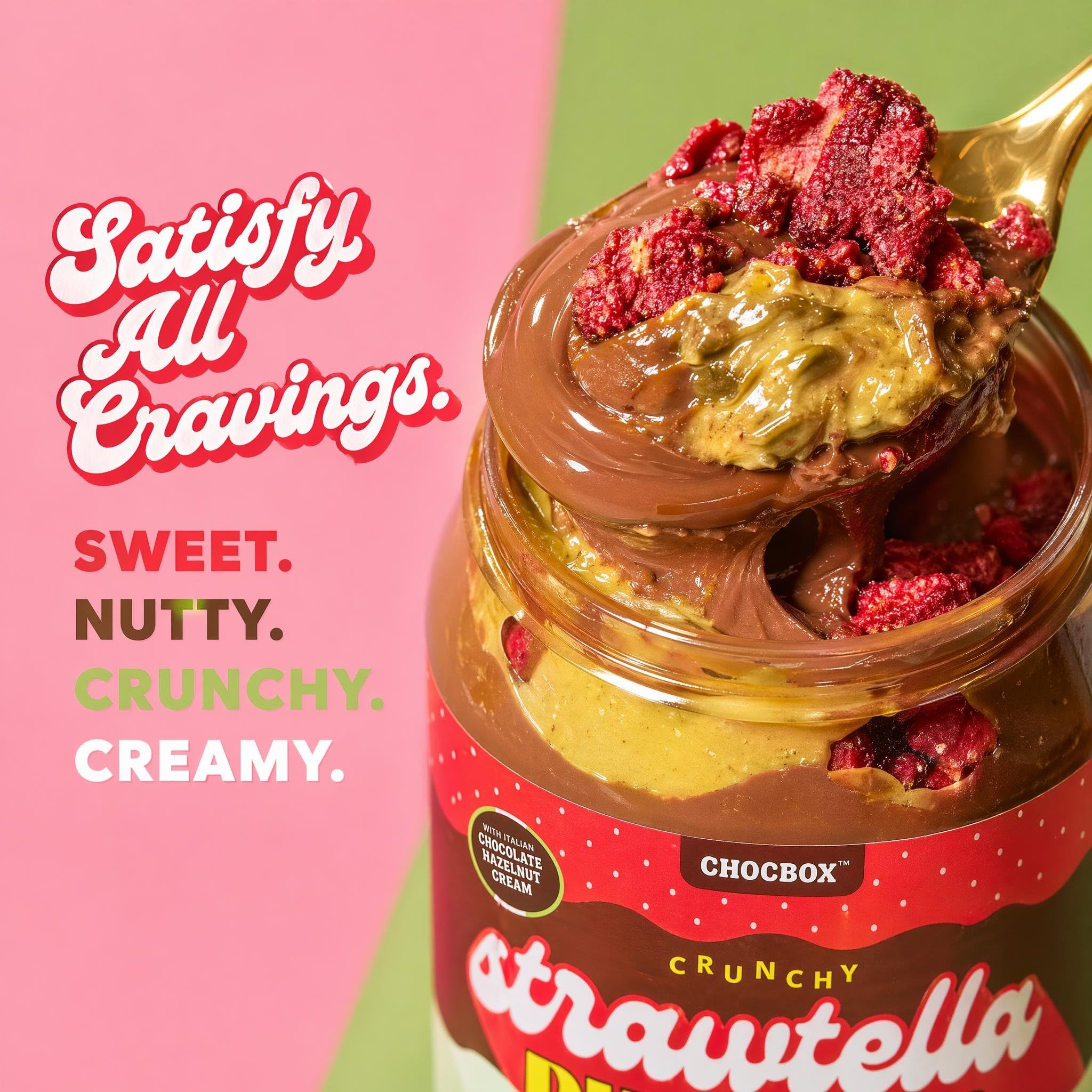 Strawtella: Dubai Dip with Hazelnut Cream & Crunchy Strawberries