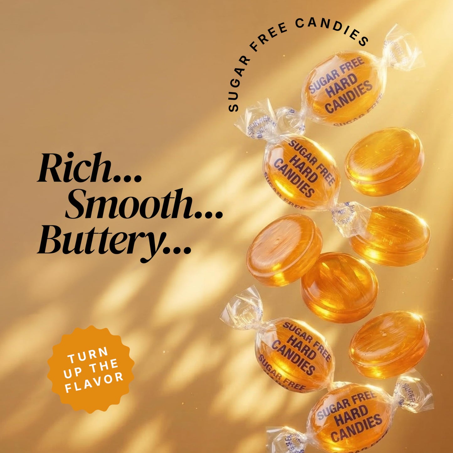 Sugar Free Butterscotch Hard Candy 1 lb. Bag - Individually Wrapped Old-Fashioned Butterscotch Candy with Smooth Buttery Flavor, Classic Nostalgic