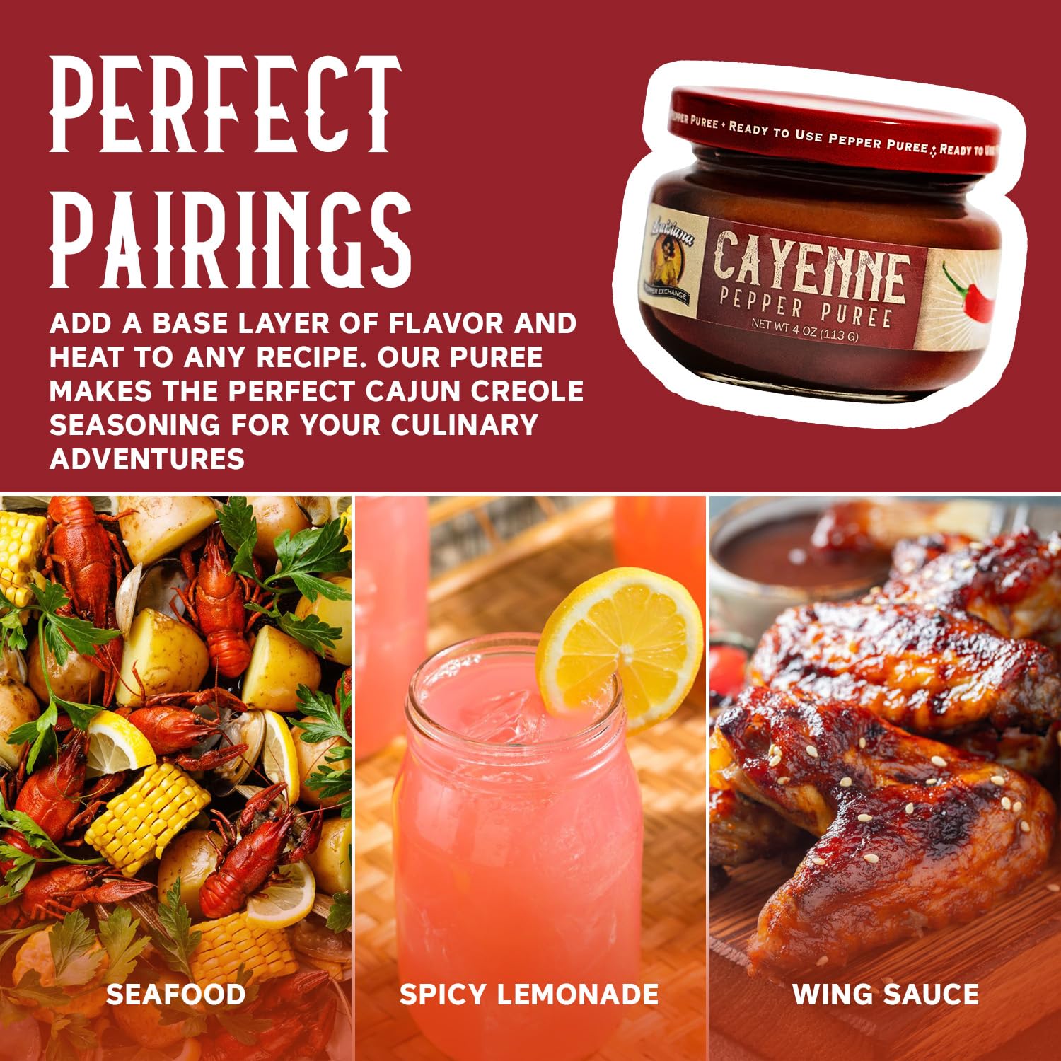 Cayenne - Louisiana Pepper Exchange - Fresh Pepper Replacement (Cayenne Pepper Puree) 2 Jars - Plant-Based, Gluten-Free. Replace Fresh Pepper