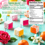HazerBaba Turkish Delight Candy Rose, Lemon & Orange, 8.8 Oz (Pack of 1)