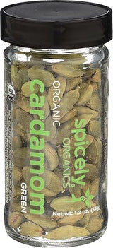Spicely Organics Cardamom Pods Green Whole 1.20 Ounce Jar Certified Gluten Free