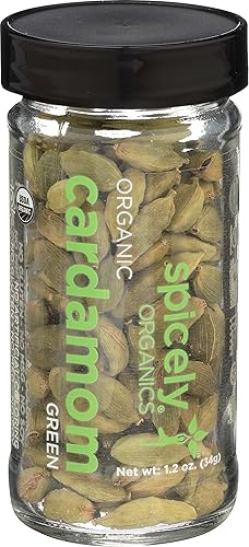 Spicely Organics Cardamom Pods Green Whole 1.20 Ounce Jar Certified Gluten Free