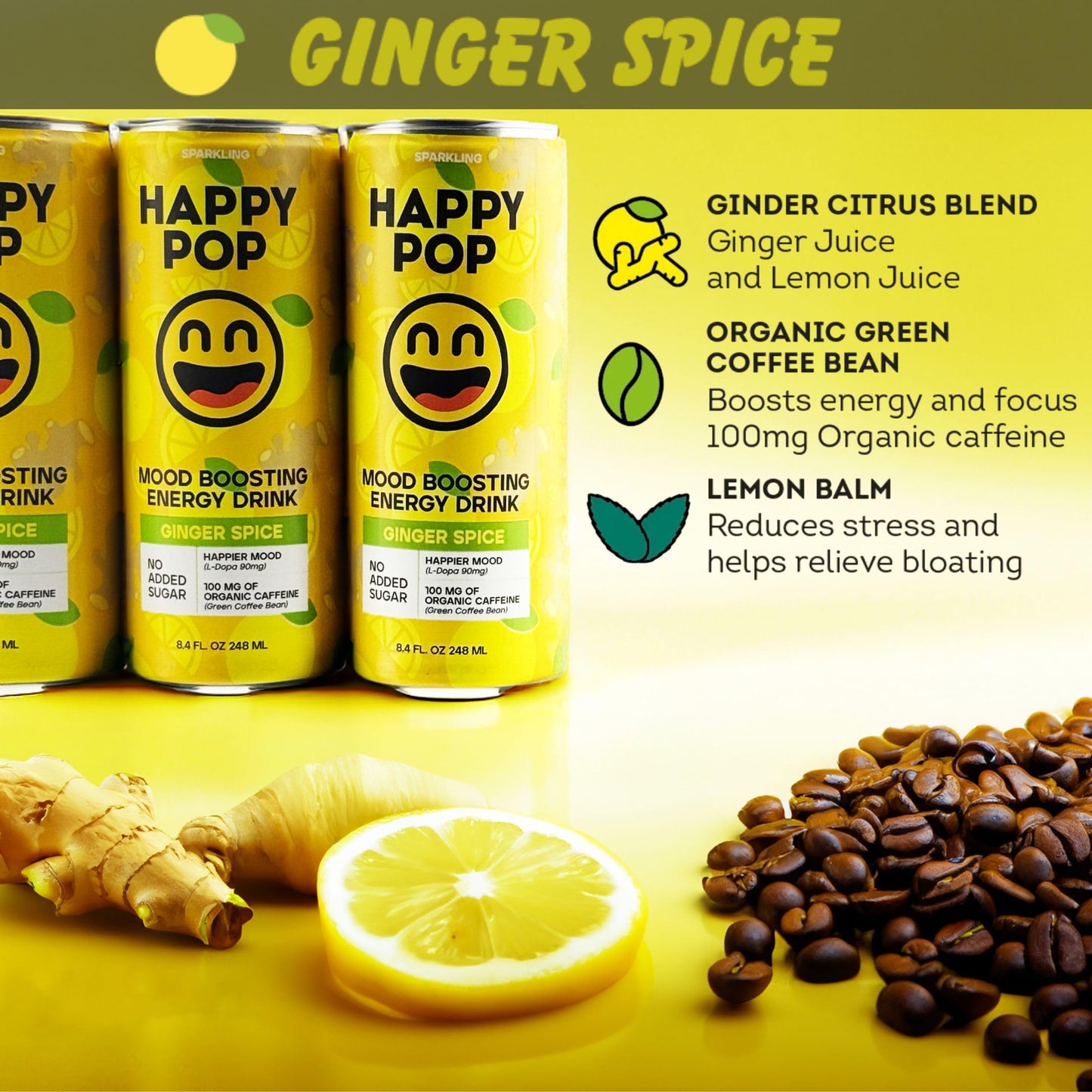 HAPPYPOP Energy Drink (ginger spice)
