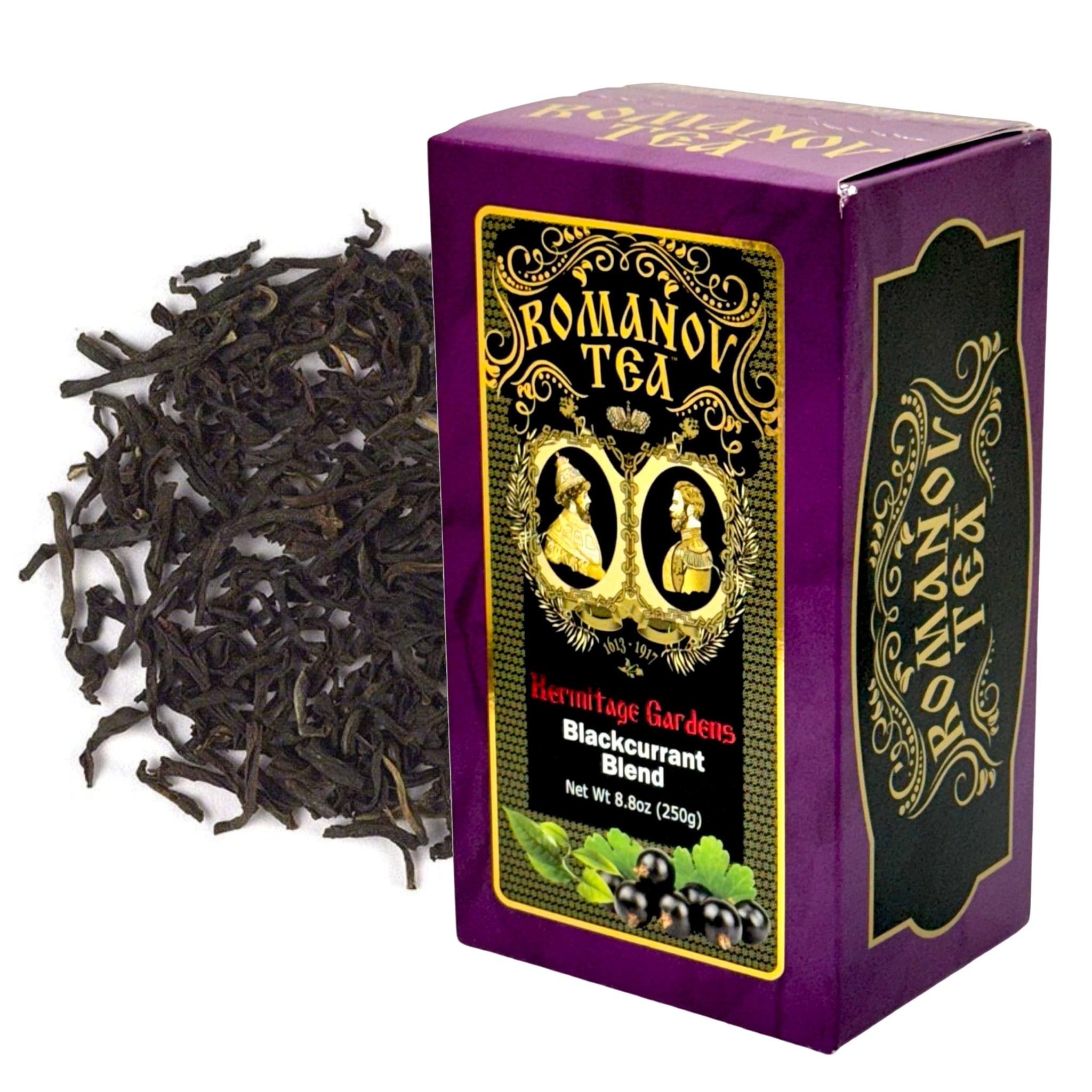 HERMITAGE GARDENS - 100% Pure Ceylon black leaf tea with blackcurrant and lemon flavors. (3 pack)