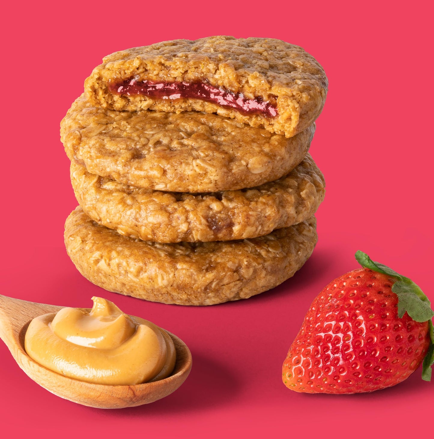Bobo's Strawberry PB&J Oat Snacks, Simple Ingredients, Whole Grain Oats, Plant Based, Non-GMO, Gluten Free Breakfast Bars, Healthy Snacks for Adults