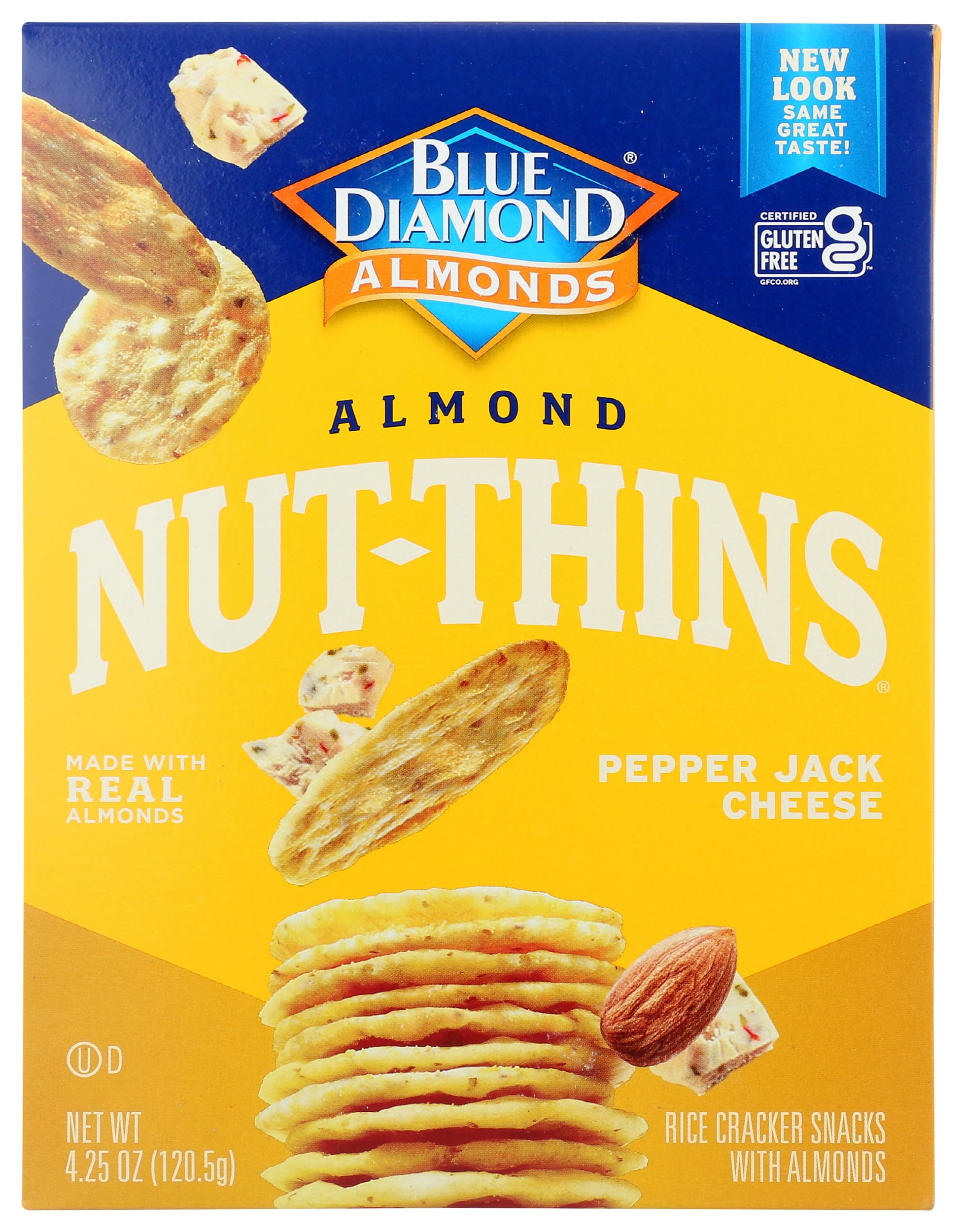 Blue Diamond Almonds Nut Thins Cracker Crisps, Pepper Jack Cheese, 4.25 Ounce