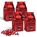 Blood Juice Halloween Jelly Beans - 4 Pack Red Bottle Cartons Filled with Red Jelly Bean Candy - Spooky Prank Novelty Gift for Party, Haunted Houses