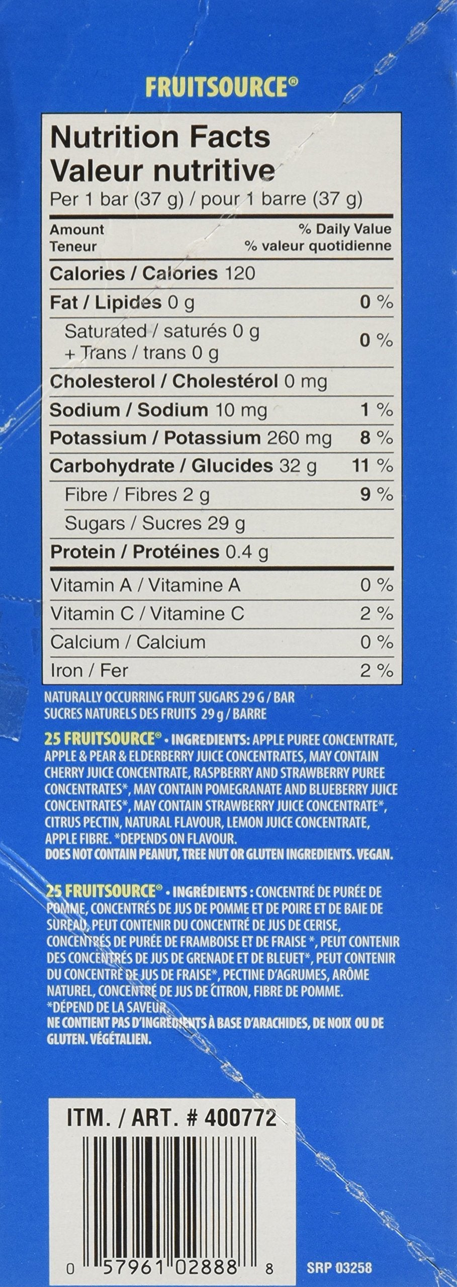 FRUITSOURCE 100 Percent Fruit Bar - Variety Pack of 30 X 37g Bars