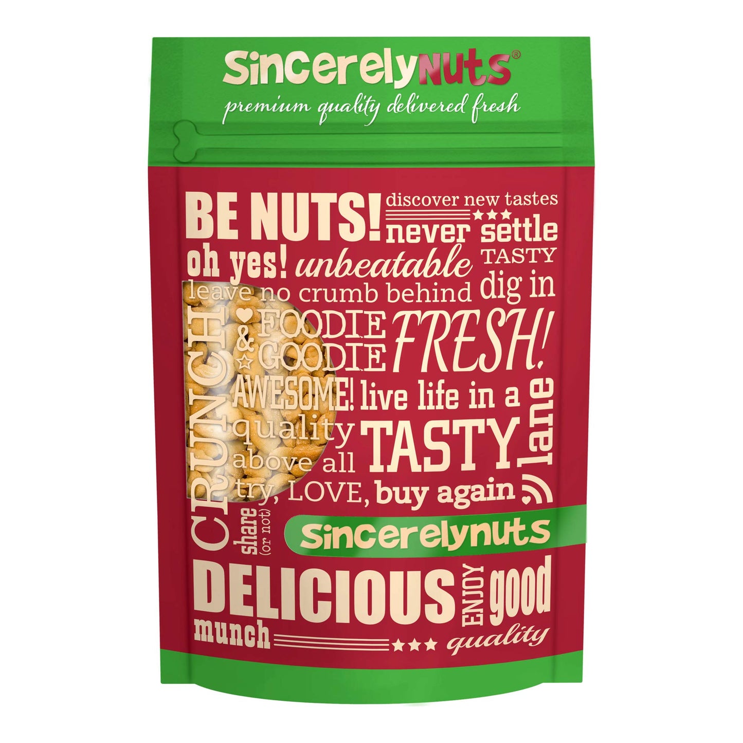 Sincerely Nuts - Cashew Pieces Roasted and Unsalted | One lbs. Bag | Deluxe Kosher Snack Food | Healthy Source of Protein, Vitamin & Mineral