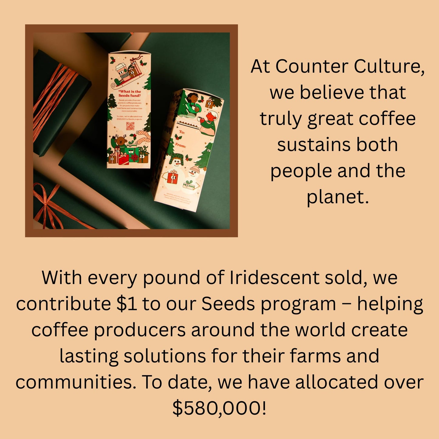 Counter Culture Coffee Iridescent Holiday Coffee Blend - Medium Light Roast, Sustainably Farmed, Kosher, Whole Bean Coffee, 12 oz