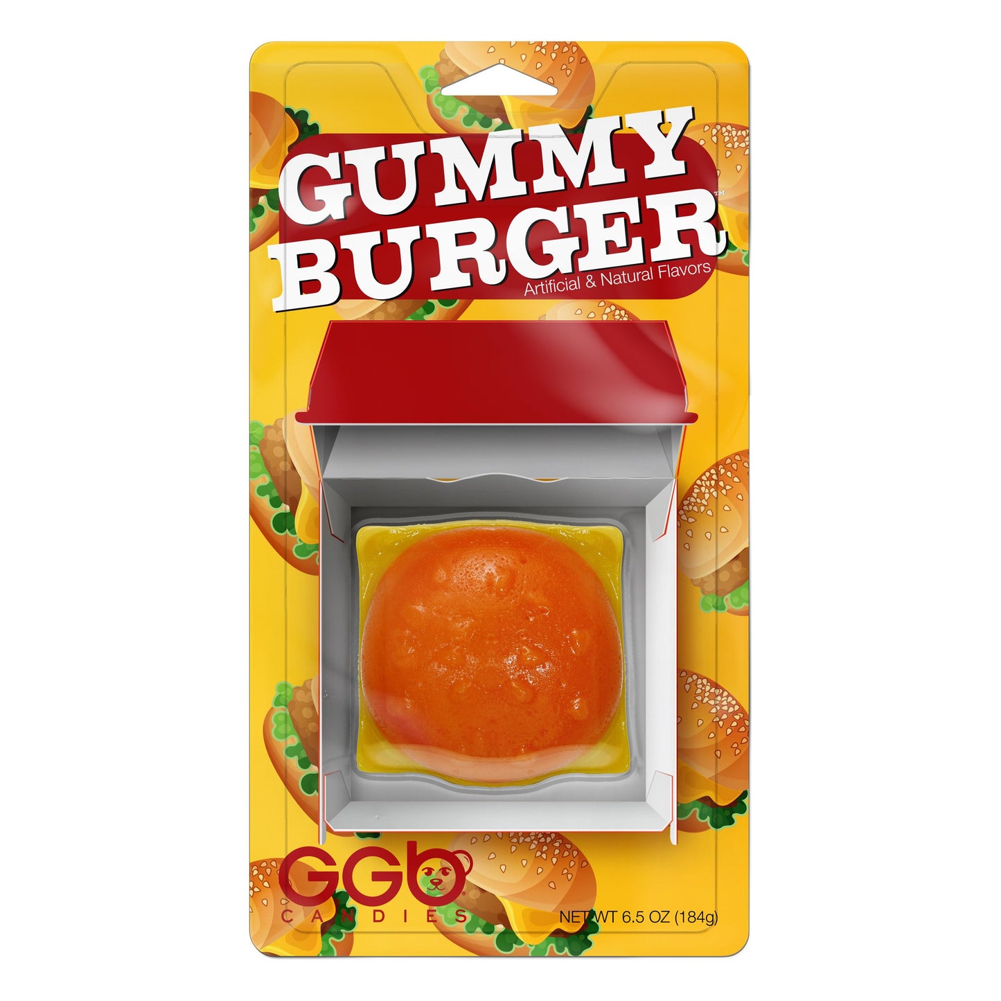Gummy Burger - Bursting with Cherry, Orange, Lemon & Sour Apple Flavor Fun from GGB Candies! (6.5 Ounce)
