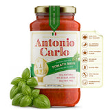 NEW! Antonio Carlo Authentic Italian (3 Generations) Handmade Gourmet Marinara Sauce - FRESH, No Preservatives, Vegan Marinara Spaghetti & Pasta Sauce
