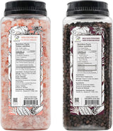 Soeos Himalayan Pink Salt 39 oz + Whole Black Peppercorns 18 oz, Coarse Grain, Kosher Salt for Grinder Refill, Salt and Pepper Grinder, Non-GMO