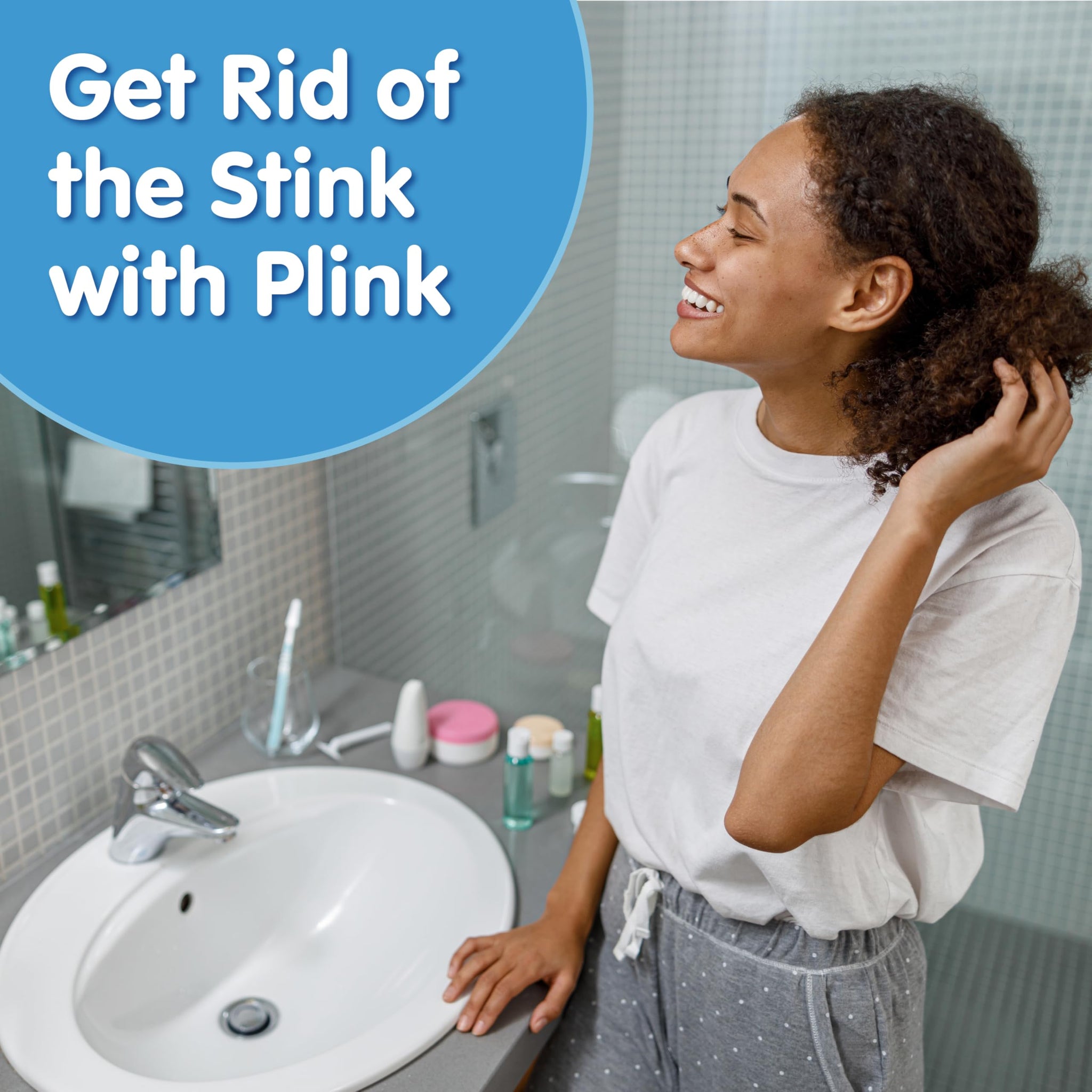 Plink Fizzy Drain Cleaner and Freshener, Prevents Drain Clogs and Buildup, Removes Odors from Bathroom and Kitchen Sinks, Septic-Friendly, Made in the