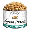 FERIDIES Salt and Vinegar Virginia Peanuts, Extra Large Roasted, 18 Oz Resealable Gourmet Snack Tin