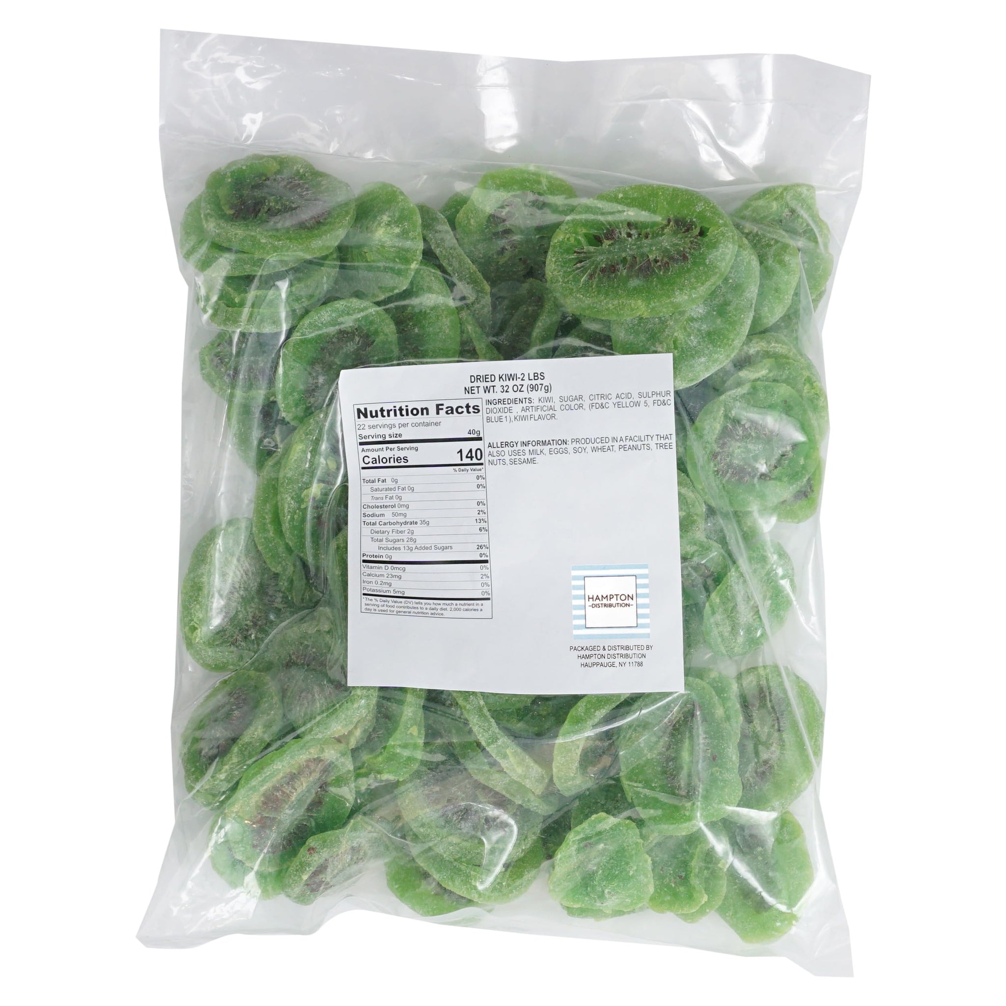 Dried Kiwi, 2 Pound Bag Dehydrated Fruit, Dried Fruit, The Hampton Popcorn & Candy Company
