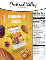 Orchard Valley Harvest Omega-3 Mix, 1 Ounce Bags (Pack of 15), Walnuts, Cranberries, Almonds, and Pistachios, Gluten Free, Non-GMO, No Artificial