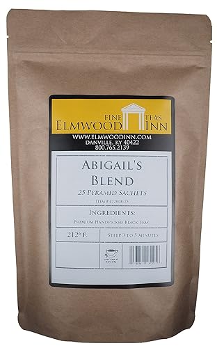 Elmwood Inn Fine Teas, Abigail's Blend Black Tea, 25 Pyramid Sachet Tea Bags
