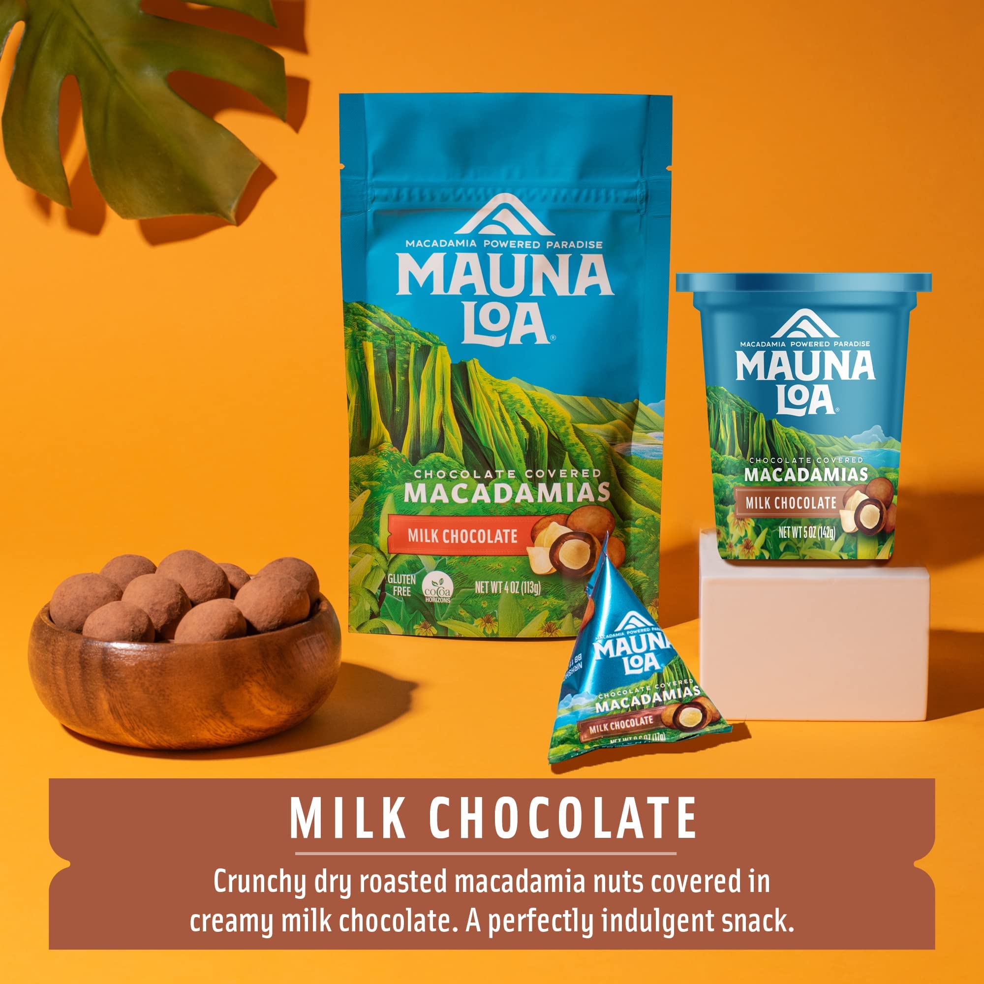 Mauna Loa Milk Chocolate Covered Macadamia Nuts, 24 Pack of 0.6 oz Mini Pouches, Gluten Free, Sweet Hawaiian Snack