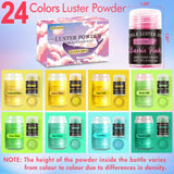 Aheroi Edible Glitter, 24 Colors Luster Dust Edible, Cocktail Glitter Luster Dust Sprinkles Drink Glitter Set, Shimmering Glitters Powder for Fondant