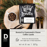Leiva’s Dark Roast Whole Bean Coffee (8 Oz) - Freshly Roasted, Micro-Lot Guatemalan Beans - Abuelo Fuerte Whole Beans w/Chocolate & Caramel Notes
