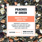 Tiesta Tea - Peaches N’ Green, Loose Leaf, Smooth Peach Green Tea, Premium Blend, Medium Caffeinated, Make Hot or Iced & Brews Up to 50 Cups, 5 Ounce
