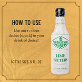 Fee Brothers Lime Cocktail Bitters - Aromatic Cocktail Mixer & Concentrated Flavoring, Gluten Free, Vegan-Friendly, 5 fl oz