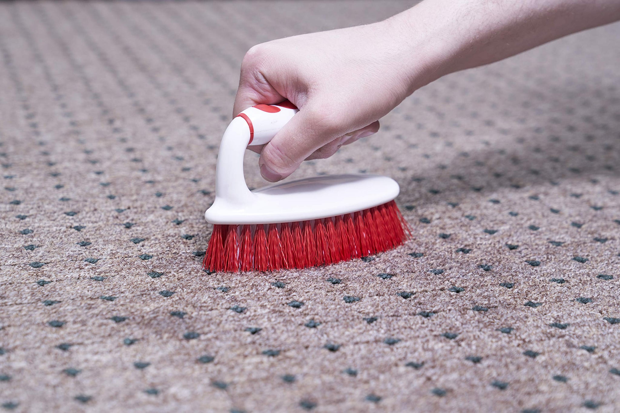 Superio Grout Brush, Dish Brush, Shower Scrubber Cleaning Brush, Stiff Bristles, Comfort Grip Handle,Red Brush Cleaner for Kitchen, Bathroom, Shower