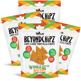 BeyondChipz Low Carb Tortilla Chips, Whole Lotta' Nacho, Keto Friendly, Gluten Free, 5.3oz Pouch, Pack of 4