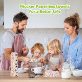 Mikccer Reusable Paper Towels Washable Roll, 25 Packs Washable Cotton Prints Flannel Paper Towels, 10 X 10in Super Soft, Absorbent, Fits All Holders