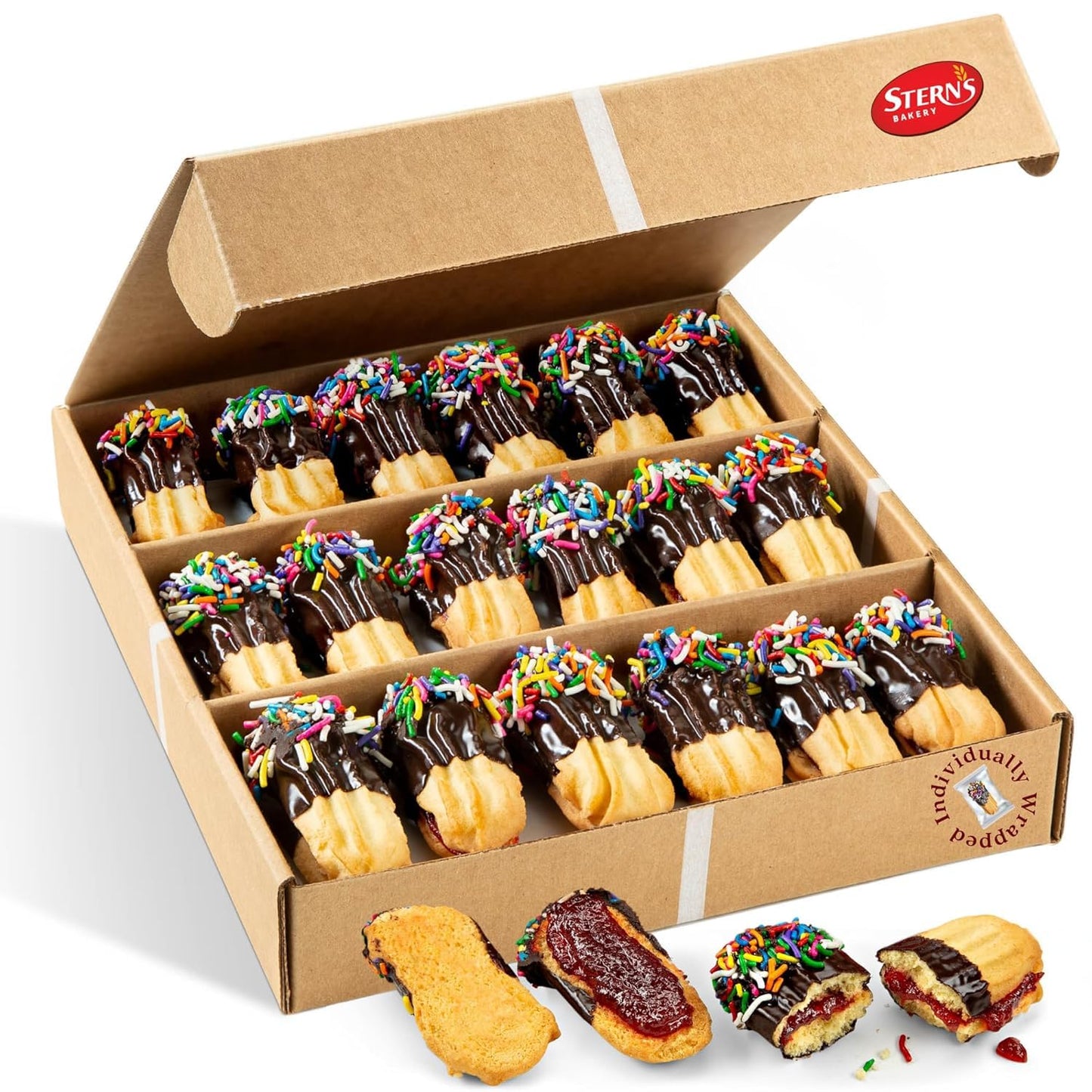 Italian Cookies Gift Basket | Chocolate Covered Cookies | 15 Cookies Individually Wrapped | Fresh Bakery Cookies | Birthday Food Gifts | Gourmet