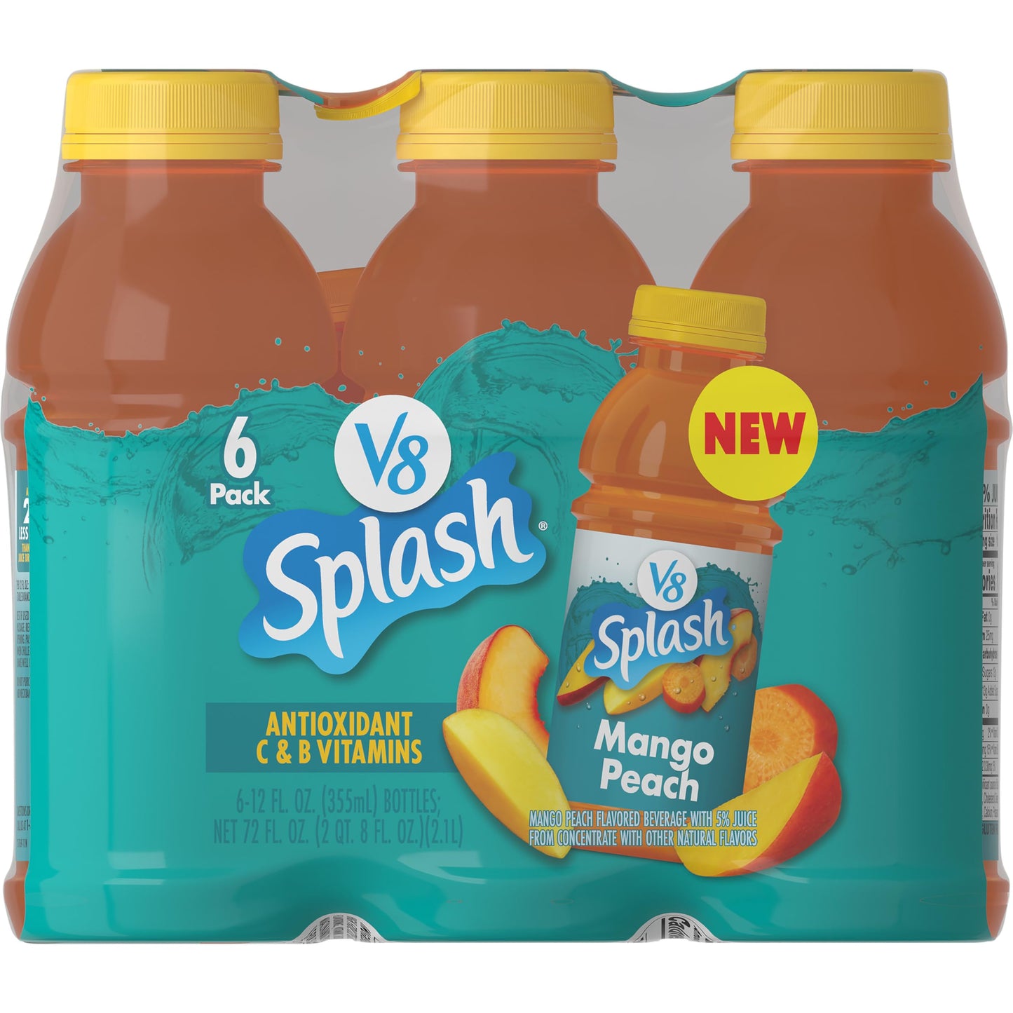 V8 Splash Mango Peach Flavored Beverage, 12 oz. (6 pack)