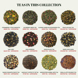 Pureleafia Herbal Fruit Tea Gift Set - 12 Artisan Flavors, 15g Loose Leaf Pouches, Hot & Cold Brew, Sugar-Free, High Concentration 5g for 2L Pitcher