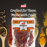 Badia Arbol Chili, Chile De Arbol, 3 oz Resealable Bag - Spicy & Smoky Whole Dried Red Chili Peppers for Authentic Mexican, Chinese & Thai Dishes