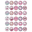 30 x Edible Cupcake Toppers - Cute Pink Cat Inspired Party Collection of Edible Cake Decorations | Uncut Edible on Icing Sheet