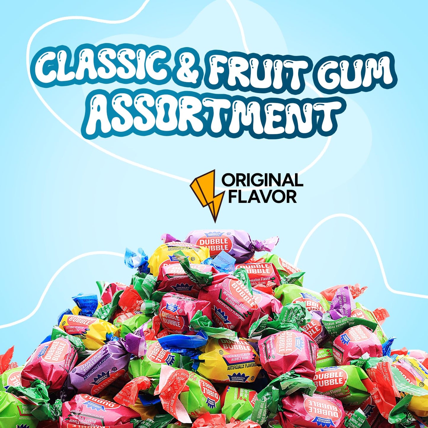 Global Gumball Chewing Gum Bubble - Individually Wrapped Gum - 12 Oz Original Flavor - Twist Wrapped Bubblegum for Kids - Assorted Flavors Chewing