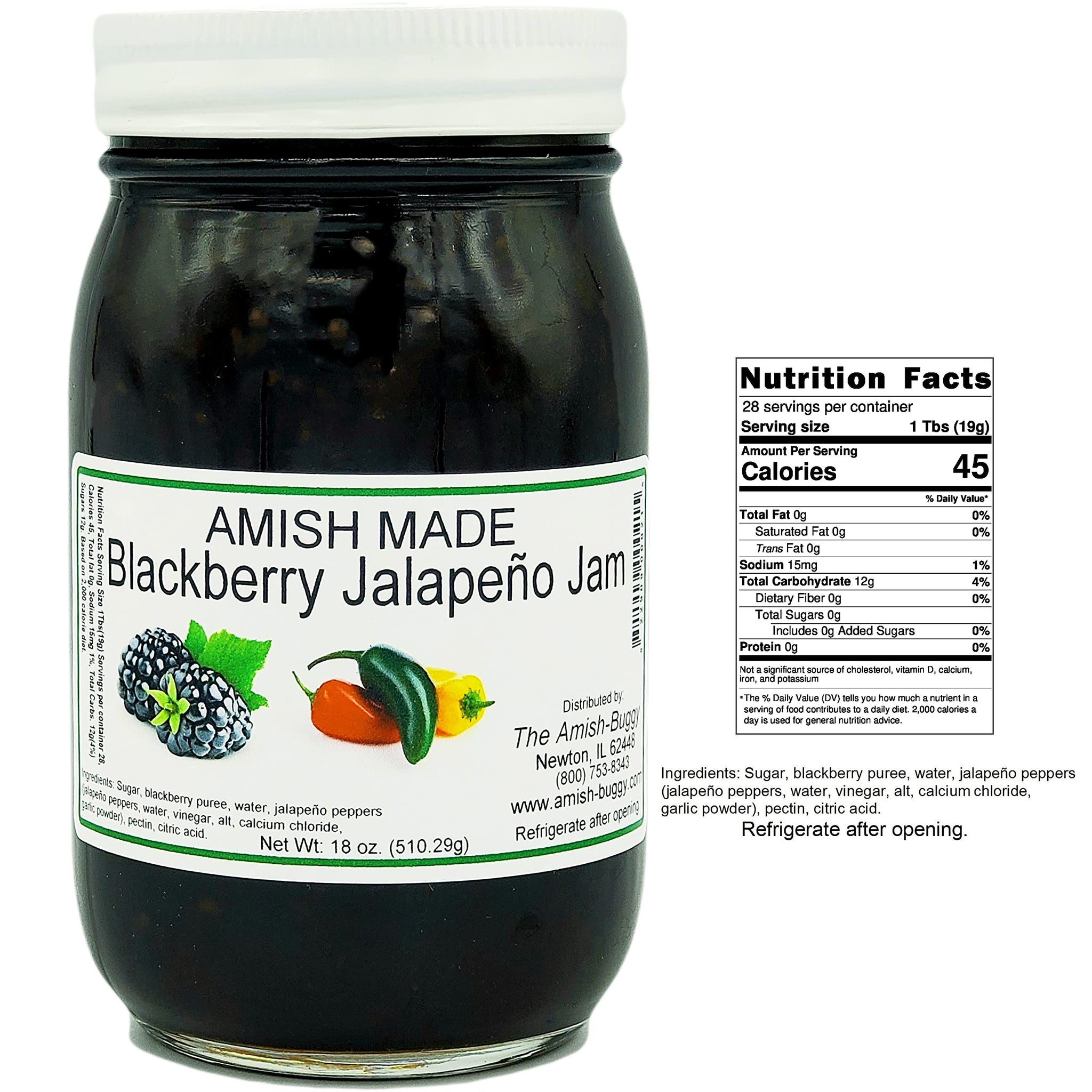 Amish Jam - Two 18 Oz Jars (Blackberry Jalapeno)