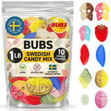 BUBS Swedish Candy Mix 1 lb - Viral Sweet & Sour Foam Candy Assortment - Vegan Gelatin-Free Gummies Imported from Sweden - Dizzy Skulls, Tutti Frutti