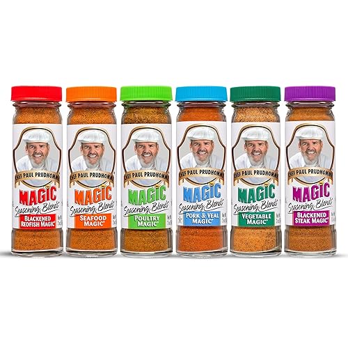 Chef Paul Magic Seasoning Blends Seafood Seasoning Variety Pack | Blackened Redfish & Steak, Seafood, Poultry, Vegetable, Pork & Veal | All-Purpose
