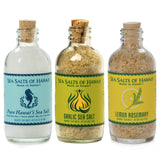 Sea Salts of Hawaii Variety 3 Pack, Pure Kona Hawaiian Salt, Roasted Garlic Salt, Lemon Rosemary Flavored Hawaiian Sea Salt