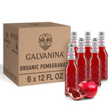 Galvanina Pomegranate - Premium Organic Italian Sparkling Soda, 12 fl oz (6 Glass Bottles) | Made with Organic Mediterranean Pomegranates, Naturally