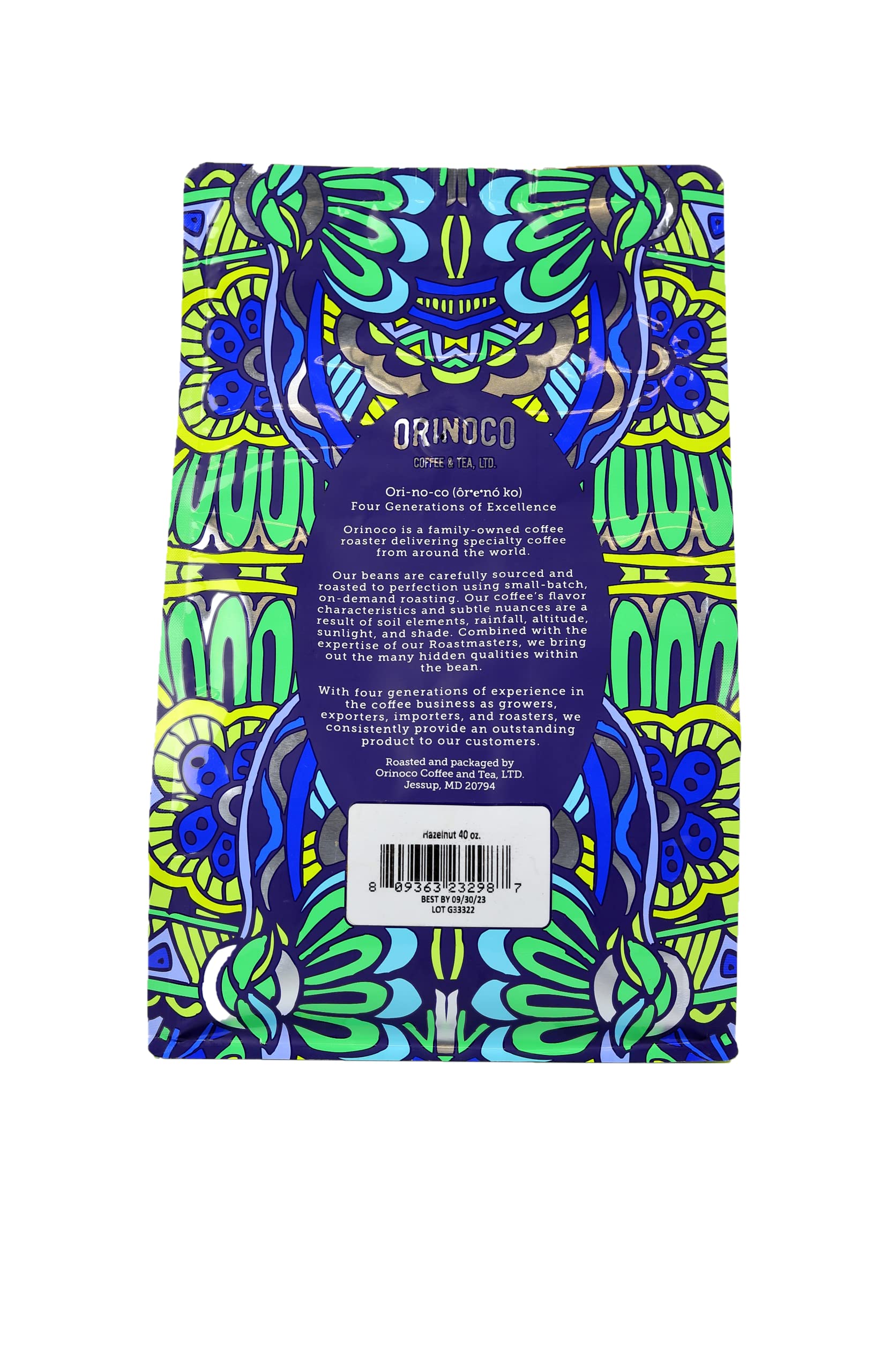 Orinoco Hazelnut Flavored Coffee 2.5lb bag, Light Roast, Ground Coffee, 100% Arabica beans