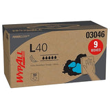 WypAll PowerClean L40 Cloths Extra Absorbent Wipes (03046), Pop-Up Box, Bulk Paper Wipers, White (9 Packs of 90 Sheets, 810 Sheet Total)