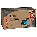 WypAll PowerClean L40 Cloths Extra Absorbent Wipes (03046), Pop-Up Box, Bulk Paper Wipers, White (9 Packs of 90 Sheets, 810 Sheet Total)