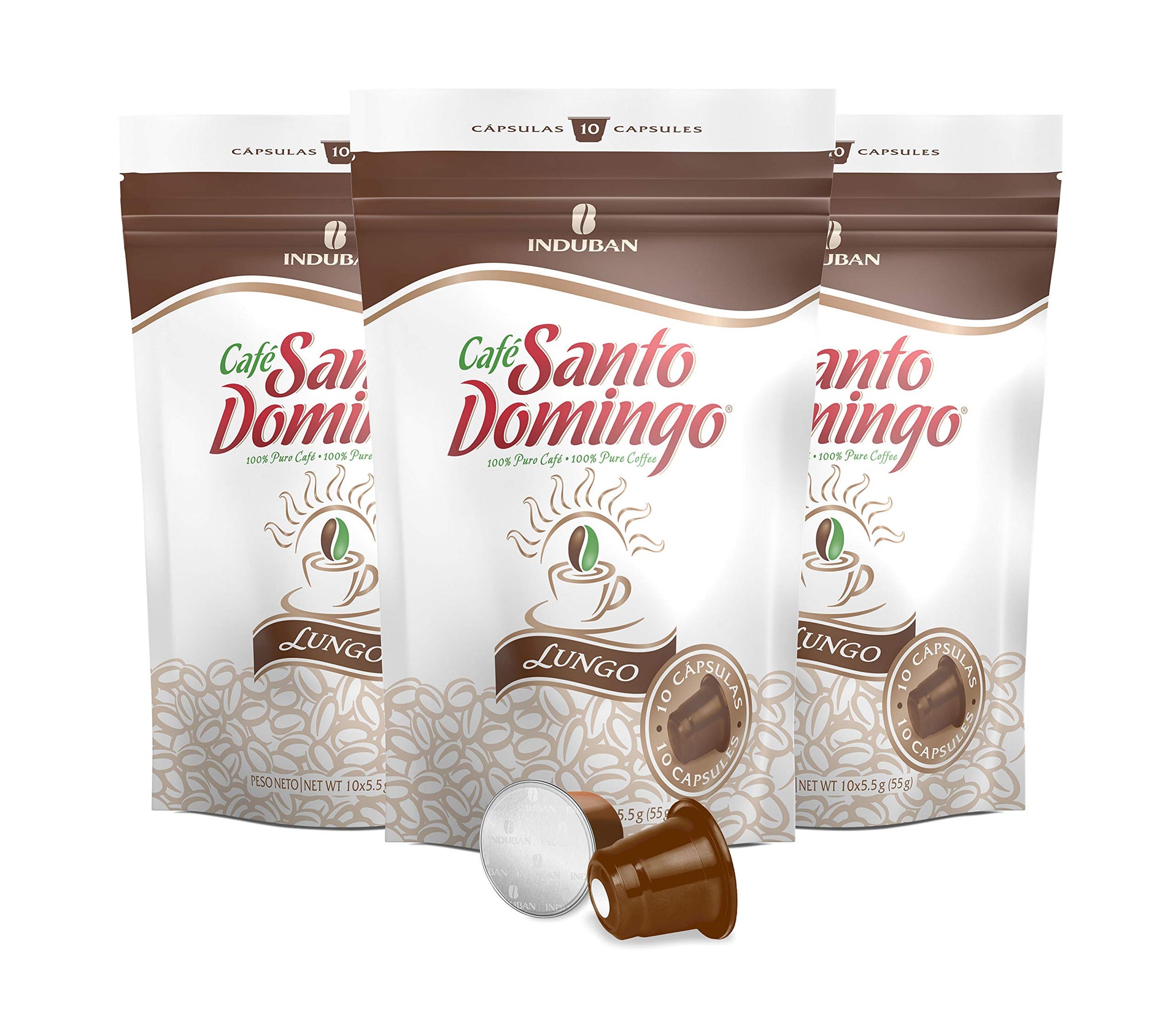 Café Santo Domingo Lungo Capsules - Compatible with Nespresso Original Brewers - Product from the Dominican Republic (30 Count)
