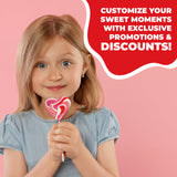 Fusion Select 24 Heart Shaped Lollipops Candy - Sweet Heart Lollipop for Party Bag Fillers, Pinata Stuffers - Ideal for Valentine's Day, Mother's Day