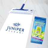 Juniper CLEAN Wet Floor Wipes, Multi Surface Floor Cleaner Wet Mop Pads Fit Swiffer Sweeper Mop, Fresh Scent & Plant-Based Textured Cloth Trap Absorb