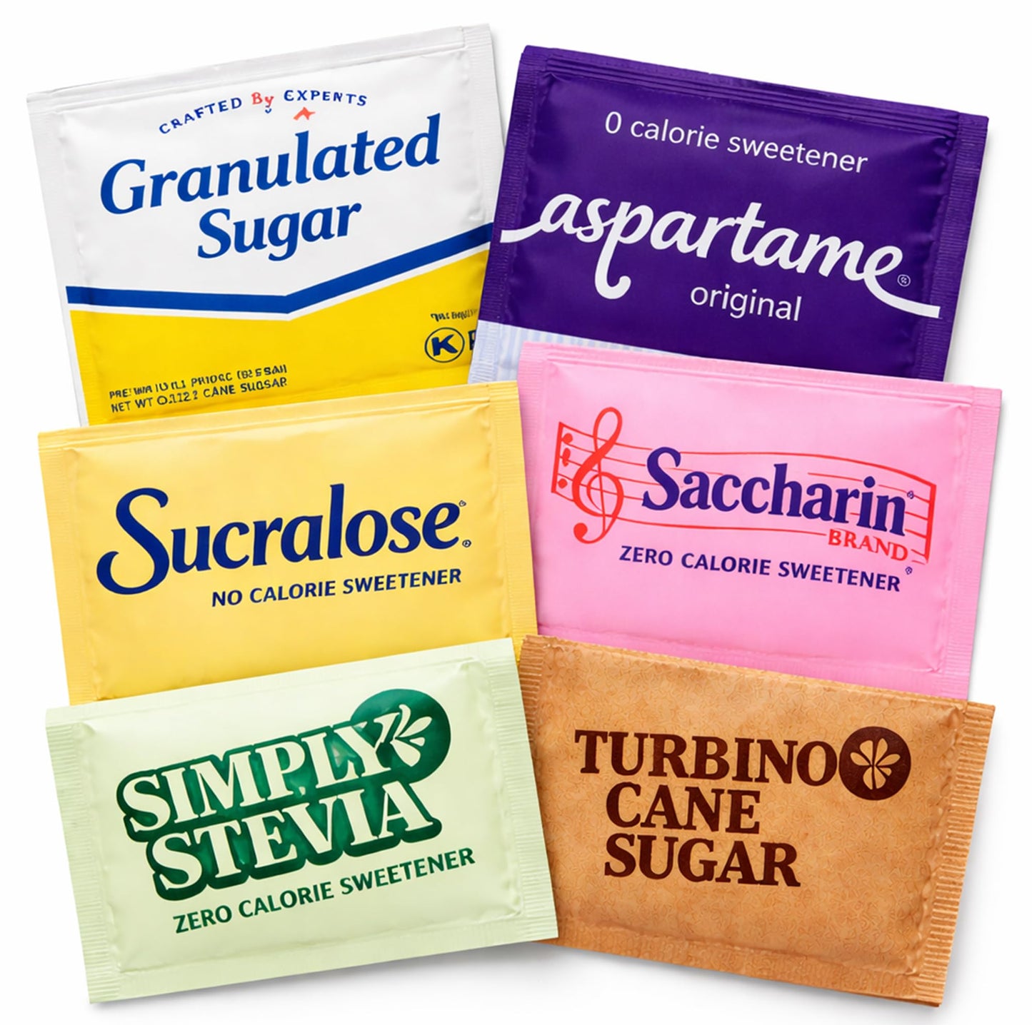 300 Count Sugar & Sweetener Packets Variety | White Sugar, Raw Sugar In The Raw, Zero Calorie Sweeteners | Coffee Sweetener Assortment | Individually