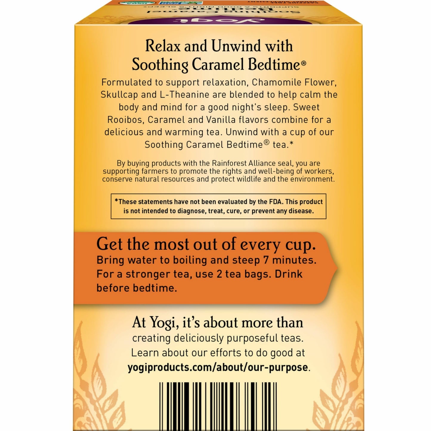Yogi Tea Soothing Caramel Bedtime Tea - 16 Tea Bags per Pack (6 Packs) - Calming Sleep Tea - Supports Good Sleep - Includes Chamomile Flower, Rooibos